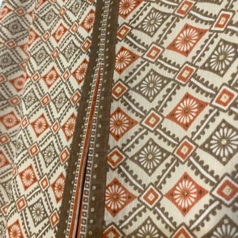 Intriguing Threads Vintage Inspired Geometric Pleated Midi Skirt Size 6 - Picture 8 of 12